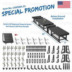 USRS004.25: System 28 Siegmund Imperial Below Ground Rail System 184 Piece Bundle (2026 SPECIAL PROMOTION) - System 28 Imperial Series Welding Tables by Siegmund - The Flattest, Most Reliable Welding Tables & Fixturing Accessories in the World