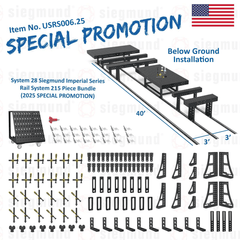 USRS006.25: System 28 Siegmund Imperial Below Ground Rail System 215 Piece Bundle (2025 SPECIAL PROMOTION) - System 28 Imperial Series Welding Tables by Siegmund - The Flattest, Most Reliable Welding Tables & Fixturing Accessories in the World
