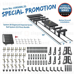 USRS006.25: System 28 Siegmund Imperial Below Ground Rail System 215 Piece Bundle (2026 SPECIAL PROMOTION) - System 28 Imperial Series Welding Tables by Siegmund - The Flattest, Most Reliable Welding Tables & Fixturing Accessories in the World