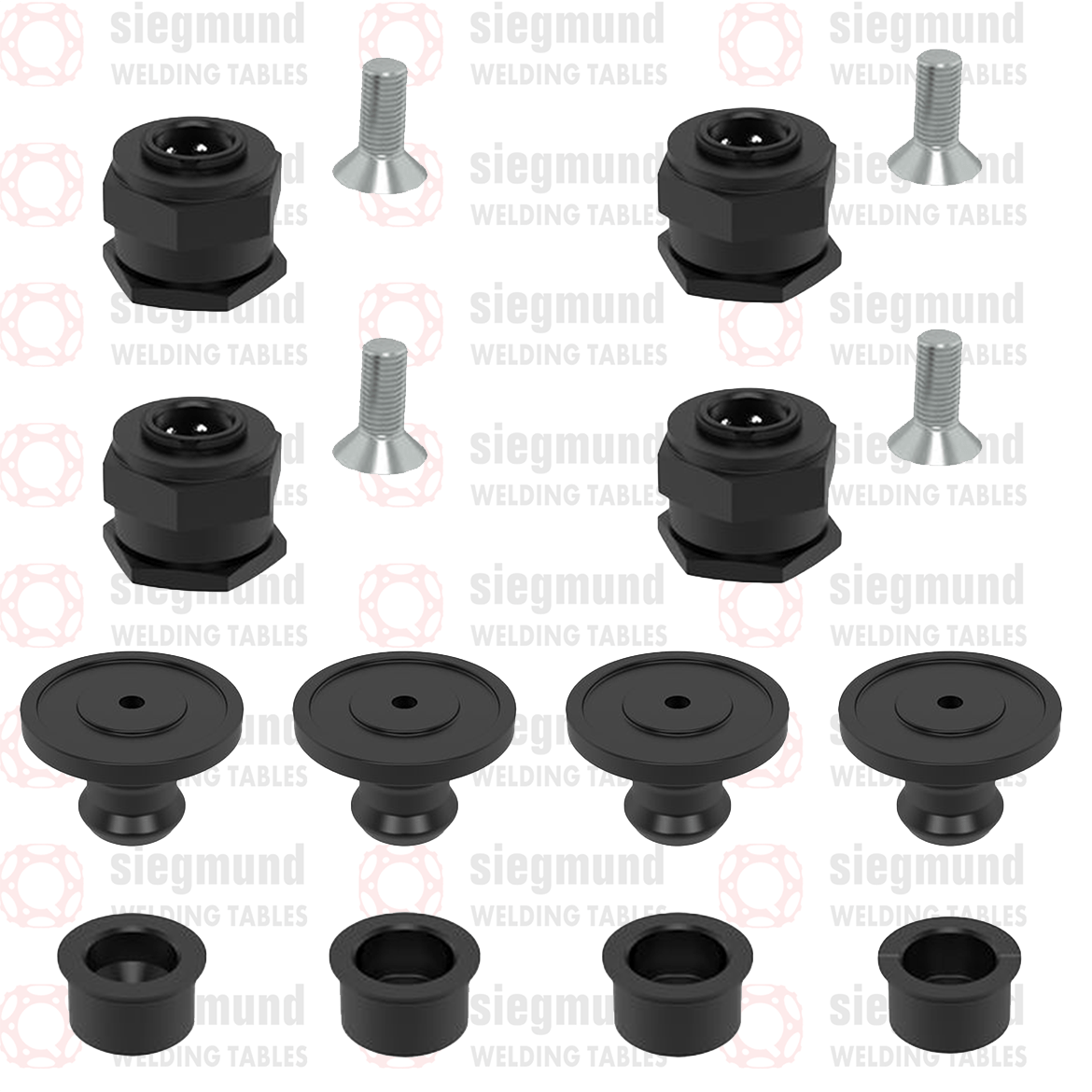 USZP1610: Starter Set for the Zero Point Mechanic Clamping System - 16mm Imperial Series Welding Table Accessories by Siegmund - The Flattest, Most Reliable Welding Tables & Fixturing Accessories in the World