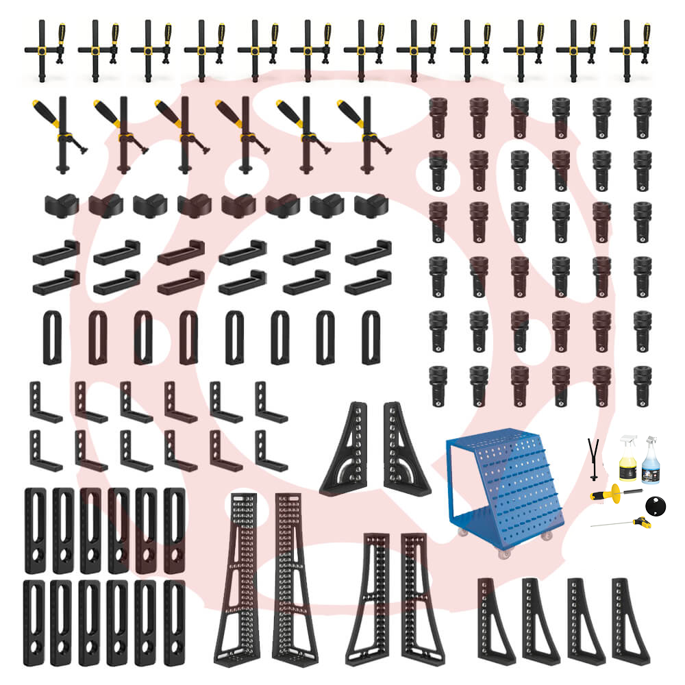 4-163500: Set 5, 117 Piece Accessory Kit for the System 16 Metric Series Welding Tables
