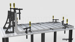 2-280625: 180° Basic Pipe Clamp (Burnished) - Siegmund Welding Tables and Fixtures USA - A Division of Quantum Machinery Group