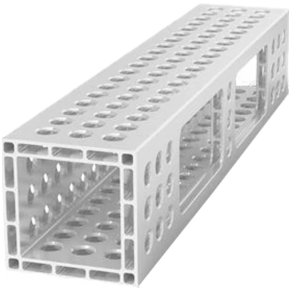 USAQ16014061.V: 2'x4" Aluminum U-Shape Profile with Full Grid Holes