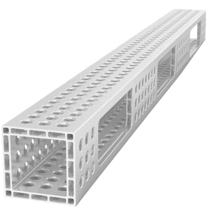 USAQ16014122.V: 4'x4" Aluminum U-Shape Profile with Full Grid Holes