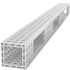 USAQ16014122.V: 4'x4" Aluminum U-Shape Profile with Full Grid Holes
