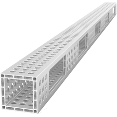 USAQ16014183.V: 6'x4" Aluminum U-Shape Profile with Full Grid Holes