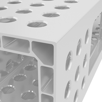 USAQ16014061.VLL: 2'x4" Aluminum U-Shape Profile with Elongated Holes