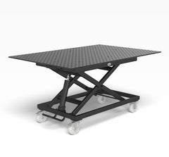 System 16 Mobile lifting table incl. Perforated plate 1500x1000x12 (Item No. 2-HT164014.X7) - Siegmund Welding Tables and Fixtures USA - A Division of Quantum Machinery Group